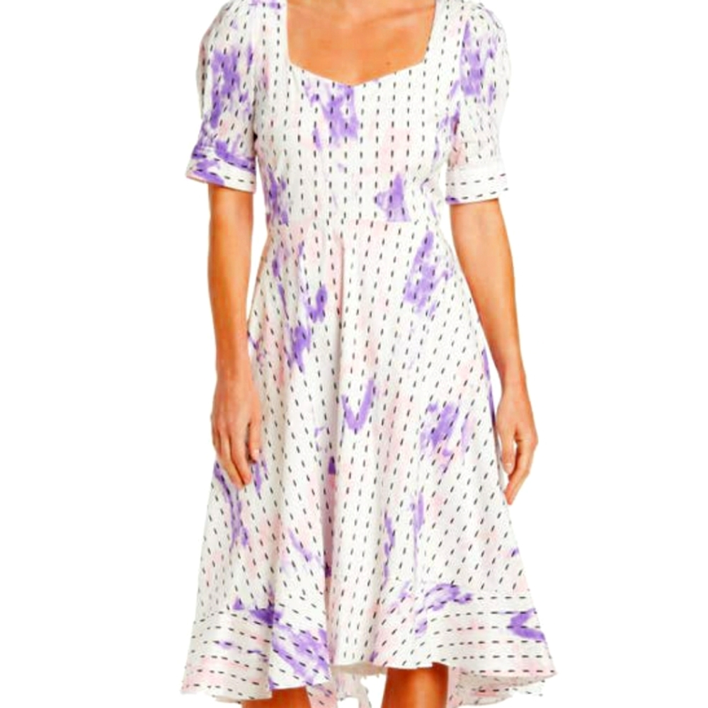 Puff Short Sleeve A-Line Midi DressBCBGENERATION, sz 6